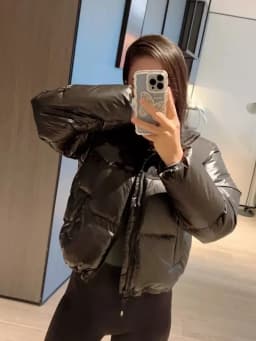 Short Puffer Jacket Stand Collar Warmth Bread Style White Duck down Filling Eco Friendly Material Women's Winter Coat