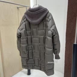 Janveny 2025 New Winter Long White Duck Down Jacket Women Casual Loose Fit Warm Parkas Knitted Hat Detachable Puffer Down Coat