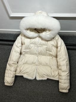 Lagabogy 2025 Winter Women White Duck Down Jacket Real Fox Mink Fur Collar Female Short Warm Puffer Coat Vintage Hooded Parkas