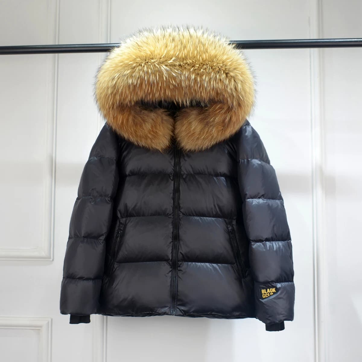 Luxury Big Natural Raccoon Fur Hooded For Women And Man Winter 90% White Duck Down Jacket Short Puffer Fluffy Coat Female Parka