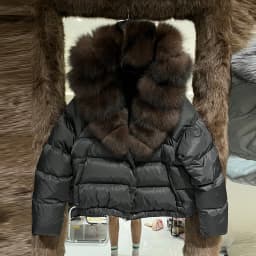 Janveny Natural Real Fox Fur Hooded Short Puffer Jacket Women 2025 Winter 90% White Duck Down Coat Female Parkas Outwear