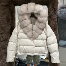 Janveny Natural Real Fox Fur Hooded Short Puffer Jacket Women 2025 Winter 90% White Duck Down Coat Female Parkas Outwear