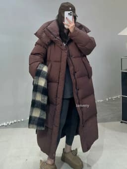 Janveny Women's Down Coats Korean Loose Hooded Thick Warm Long Duck Down Jacket Winter Puffer Coat For Female Parkas Outwear