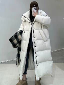 Janveny Women's Down Coats Korean Loose Hooded Thick Warm Long Duck Down Jacket Winter Puffer Coat For Female Parkas Outwear