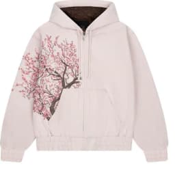 American Harajuku Sakura Retro Embroidery Pink Hoodie Y2K Jacket Men Women Gothic Streetwear Oversized Casual Fashion Outerwear
