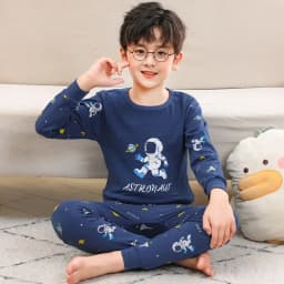 Boys Pajamas Sets 2 to 3 4 5 6 7 8 9 10 11 12 13 Years Cotton Soft Long Sleeve Toddler Boy Pijamas Set Blue Astronaut Pyjamas