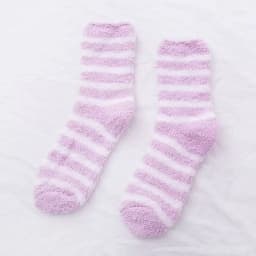 1 Pair Women's Autumn and Winter Striped Coral Fleece Sleep Socks Thickened Warm Mid-Calf Home Socks Simple Floor Socks