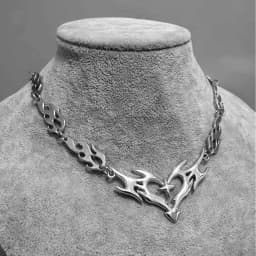 Cross Flame Heart Choker Punk Jewelry Gothic Accessories Y2k Thorns Barbed Wire Hippie Flame Heart Charm For Women Man