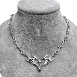 Cross Flame Heart Choker Punk Jewelry Gothic Accessories Y2k Thorns Barbed Wire Hippie Flame Heart Charm For Women Man