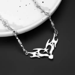 Cross Flame Heart Choker Punk Jewelry Gothic Accessories Y2k Thorns Barbed Wire Hippie Flame Heart Charm For Women Man