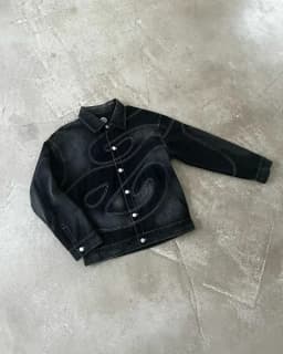 Streetwear Vintage Denim Jacket Y2K Clothes Men Women Punk Rock Hiphop Monogram Patchwork Embroidery Sequin Shiny Oversized Coat