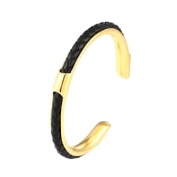 MKENDN Classic Men Stainless Steel Woven Leather Cuff Bracelet Bangles Fashion Minimalist Jewelry Pulseras Lovers' Gift