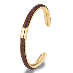 MKENDN Classic Men Stainless Steel Woven Leather Cuff Bracelet Bangles Fashion Minimalist Jewelry Pulseras Lovers' Gift