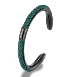 MKENDN Classic Men Stainless Steel Woven Leather Cuff Bracelet Bangles Fashion Minimalist Jewelry Pulseras Lovers' Gift