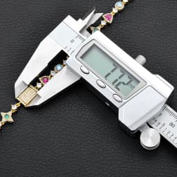 ESKEEM Iced Out Tennis Bracelet Inlaid Multicolored Cubic Zirconia Women Men Tennis Chain Bracelet Hip Hop Jewelry Party Gift