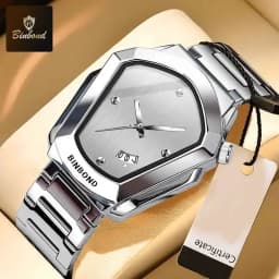 BINBOND Luxury Mens Watches Stainless Steel Strap New Concept Quartz Calendar Business Sports WristWatch Fashion Watches For Men