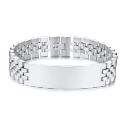 10MM -15.5MM LUXURY METAL ID BRACELET PREMIUM OYSTER STYLE BAND PERSONALIZED ENGRAVING BRACELETS GIFT FOR HIM