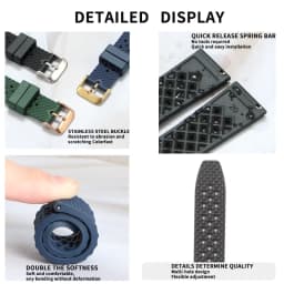 High Quality Honeycomb Tropic FKM Rubber Watch Strap18mm 19mm 20mm 22mm24mm Quick Release Breathable FKM Fluororubber WatchBands