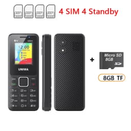 UNIWA MS001 Feature Phone 4 SIM 4 Standby GSM Signal Booster Keypad Phone 1800mAh Wireless radio Torch Senior Elder Cellphone