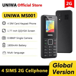 UNIWA MS001 Feature Phone 4 SIM 4 Standby GSM Signal Booster Keypad Phone 1800mAh Wireless radio Torch Senior Elder Cellphone