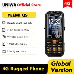 YEEMI Q9 4G Network Feature Phone 2 SIM Rugged Phones 3.5 Inch 18000mAh Big Battery Loud Voice Phone For Elder Cellphone SOS