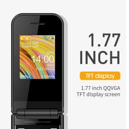 UNIWA F2720 2G Flip Feature Phone 1.77Inch Big Push-Button for Senior Elderly 600mAh Wireless Radio Clamshell Cheap Keypad Phone