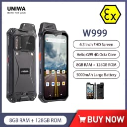 UNIWA W999 Rugged Smartphone ATEX Waterproof Explosion proof Mobile Phone 8GB+128GB 6.3Inch Helio G99 FHD 5000mAh Andriod 13 NFC
