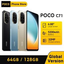 POCO C71 Smartphone Global Version 64GB/128GB UNISOC T7250 120Hz 6.88'' display 32MP AI dual camera 15W fast charging 5200mAh