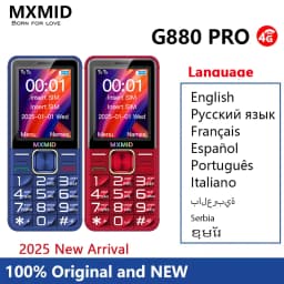MXMID G880 PRO 2.4 Inch 4G Feature Phones Flashlight Big Button 6800mAh Long Time Standby Cheap Mobile Phone Cell Phone On Sale