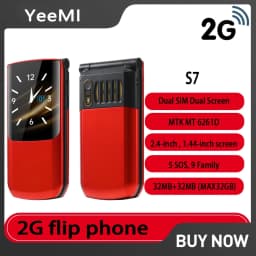 NEW YeeMI S7 2G Global Version 2.4 Inch Flip Feature Phone Dual SIM Bt FM Large 4800mAh SOS Russian Hebrew Arabic Version