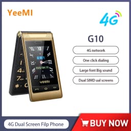 YeeMI G10 4G Flip Phone 2.4/2.8 Inch Dual Display Feature Mobile Phones 1800mAh Battery Big Keyboard Big Voice For Elderly SOS