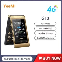 YeeMI G10 4G Flip Phone 2.4/2.8 Inch Dual Display Feature Mobile Phones 1800mAh Battery Big Keyboard Big Voice For Elderly SOS
