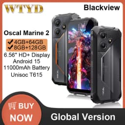 Blackview Oscal Marine 2 Rugged Phone 8GB+128GB 6.56'' HD+ Display 11000mAh Android 15 Unisoc T615 4G NFC Smartphone