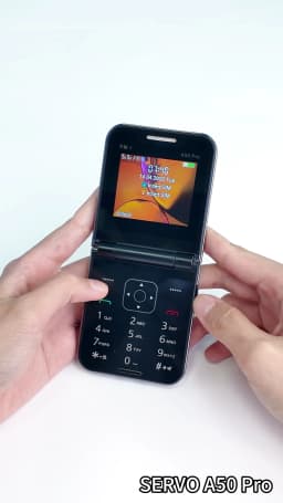 SERVO A50 PRO Flip Mobile Phone 2.4" Display Speed Dial Call Recording Blacklist 2 SIM Unlocked Foldable Cellphones New Version