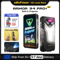 Ulefone Armor 34 Pro+ 5G AI Rugged Smartphone 25500mAh Built-in Projector Up to 32GB+512GB ROM 120Hz 6.95" Mobile Phone NFC