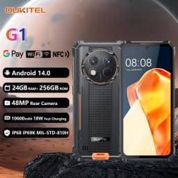 Oukitel G1 Rugged Smartphone 6.52'' HD+ 10600mAh 24(6+18)GB+256GB Android14 48MP Camera Cell Phone