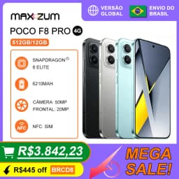 Xiaomi Poco F8 Pro 5G, 512GB/12 GB RAM, Smartphone Versão Global, Processador Snapdragon 8 Elite, Câmera 50MP, Novo Lacrado,
