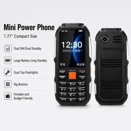 Mini Feature Phone Dual SIM Dual Standby Big Button Long Battery Dual Flashlight Portable Basic Mobile Phone Seniors Backup