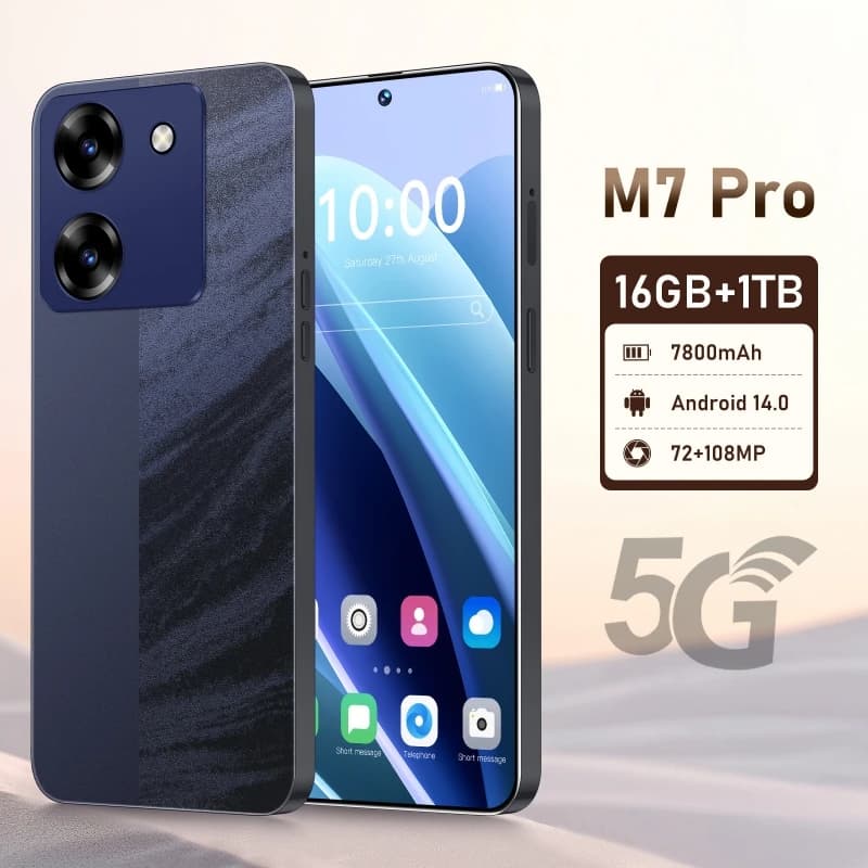 7800mAh 16+1TB 2025 New M7 Pro Smartphone 7.3inch 72+108MP Dual SIM 5G Mobile phone Android14 Cellphones Snapdragon8 gen3