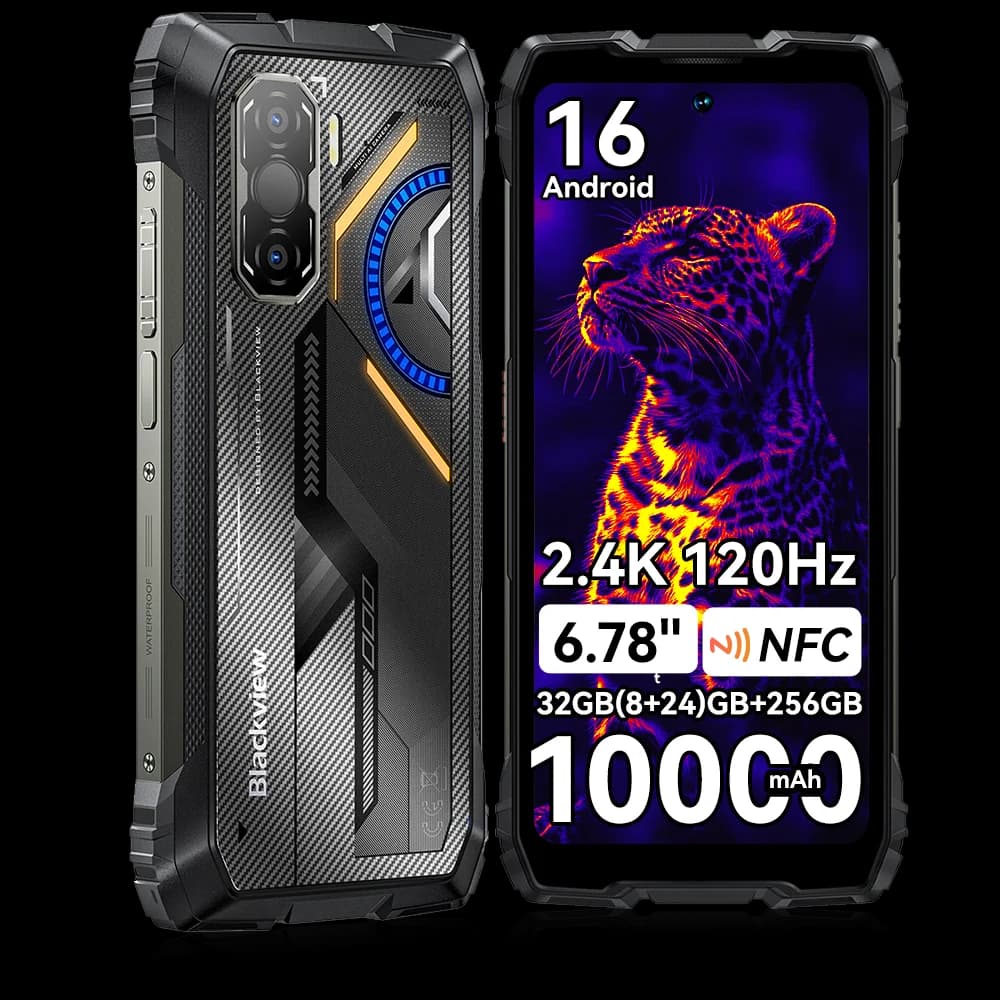 Blackview ROCK 3 Rugged Smartphone 6.78'' 32GB(8+24)GB+256GB Android 16 10000mAh NFC 2.4K 120Hz MediaTek G100 108MP