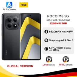 Global Version POCO M8 5G 512GB 256GB Snapdragon 6 Gen 3 Smartphone 6.77" Amoled Display 50Mp Camera 5520Mah Battery 45W Xiaomi Cellphone