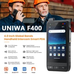 UNIWA F400 Zello POC Walkie Talkie Global 4G Rugged PDA Android 15 4 Inch 4GB+64GB 2.5W Big Speaker 4350mAh PoC SOS Button NFC