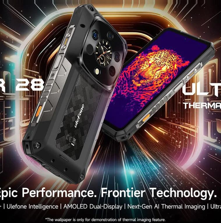 Ulefone Armor 28 Ultra 5G Thermal Imaging Rugged Phone 16GB+1TB Smartphone Android 14 AMOLED 6.67" Dimensity 9300+ 64MP 120W