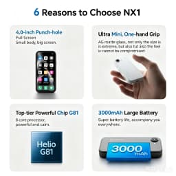 Bluefox NX1 Mini Smartphone Android 15 4.0" Display Dual SIM Standby Dual Small Phone
