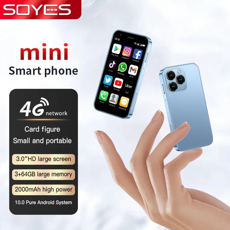 SOYES XS16 4G Mini Smartphone 3.0 Inch Display Android 10.0 2000mAh Small Mobile Phone