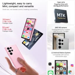 ONEMYTH S26 Pro 4G Mini Smartphone 4.0' 3GB+64GB Dual SIM 2000mAh Face Unlock Small Pocket Phone for Student Elderly Backup Phon