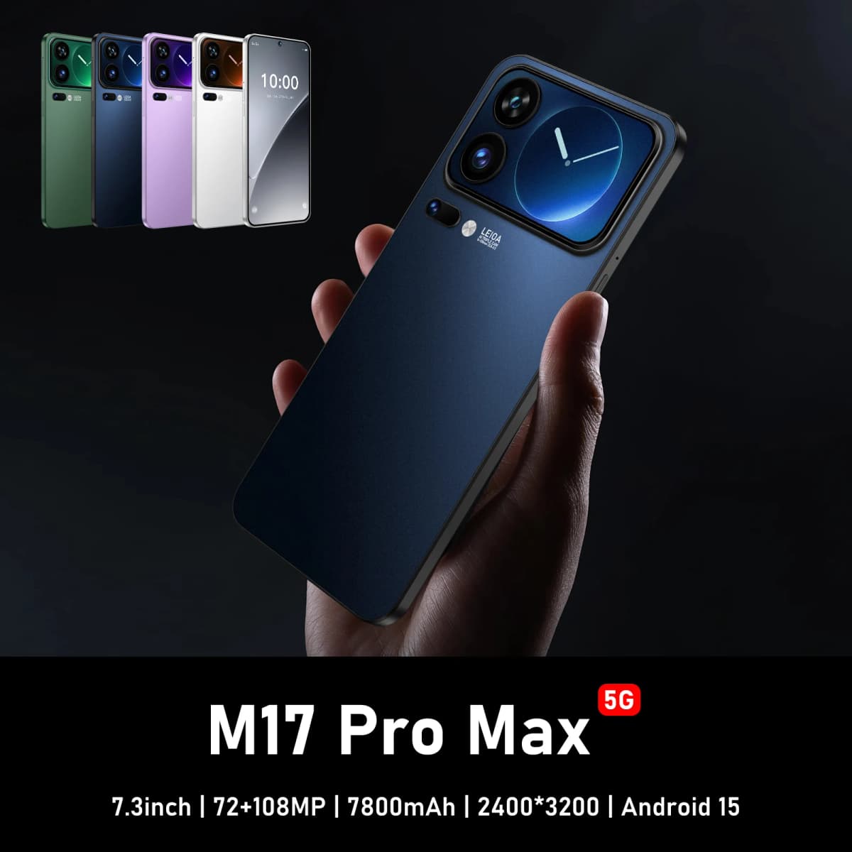 Hot  M17 Pro Max  Global Edition Smartphone 7.3" Display, 7800Ah Battery, Dual SIM Supported.with Googl