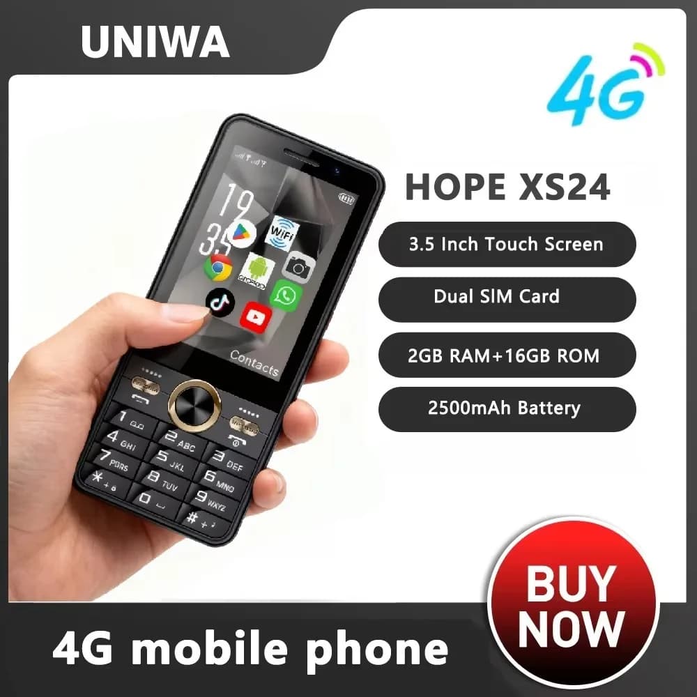 UNIWA HOPE XS24 4G Touch Screen Keypad Phone Android 8.1 Dual SIM Card Quad Core 3.5Inch2GB+16GB 2500mAh Whatsapp GPS Smartphone