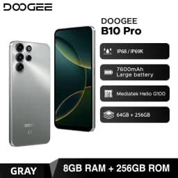 World Premiere DOOGEE B10 Pro Smartphone 64GB+256GB 6.63” FHD 120Hz Display IP68 / IP69K Helio G100 7600mAh Battery Android 16