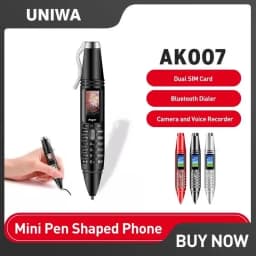 UNIWA AK007 2G GSM Mini Pen Shaped Phone 0.96" Dual Sim Mobile Phone Dialer Magic Voice MP3 FM Voice Recorder Cell Phone On Sale